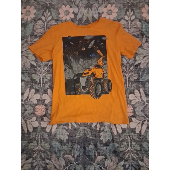 Falls Creek Other - Falls Creek Boys XL 14/16 Orange Monster Truck Graphic Crew Neck T-Shirt